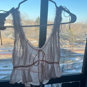 NWT SKIMS Sheer White Ruffle Bralette